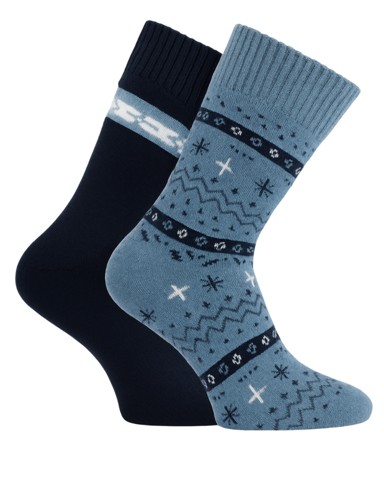 Chaussettes thermo en coton - Lot de 2 paires
