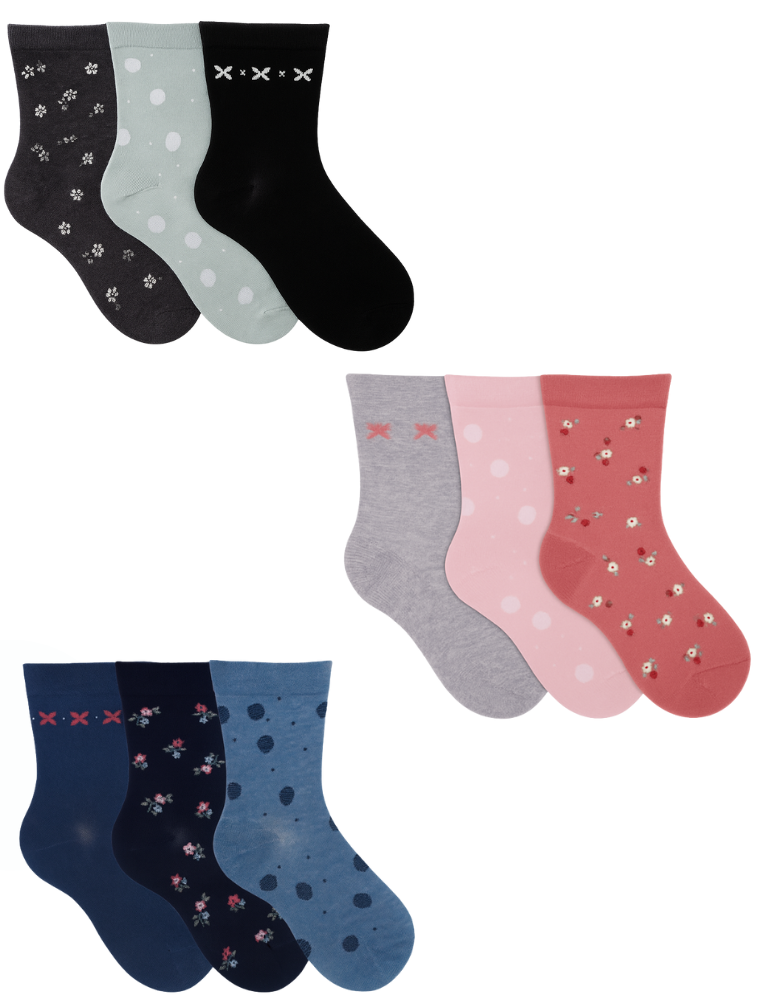 Chaussettes en coton sans élastique - Lot de 3 paires