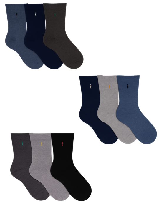 Chaussettes hommes sans élastique - Lot de 3 paires