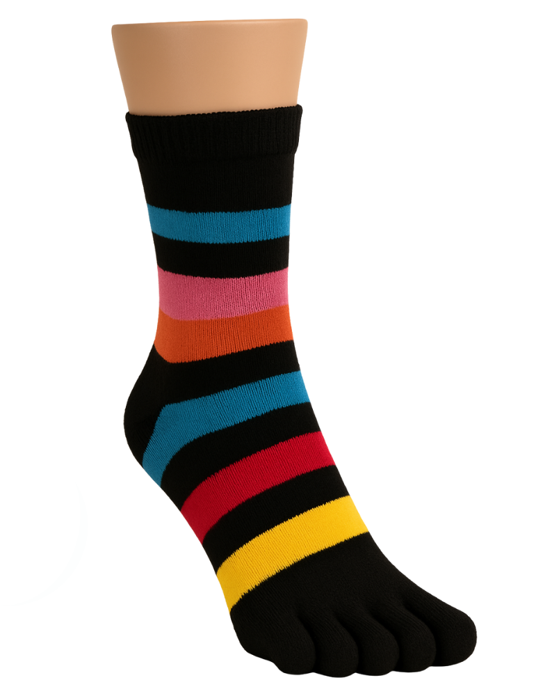 chaussettes à doigts multicolores