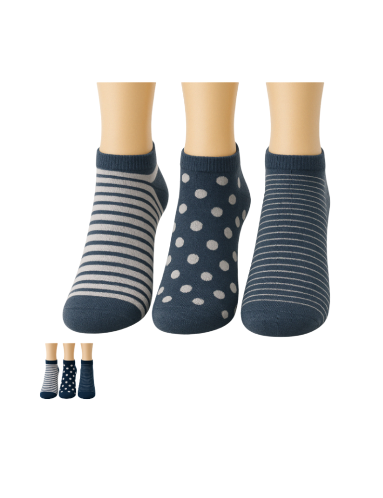 Chaussettes invisibles en coton  - Lot de 3 paires