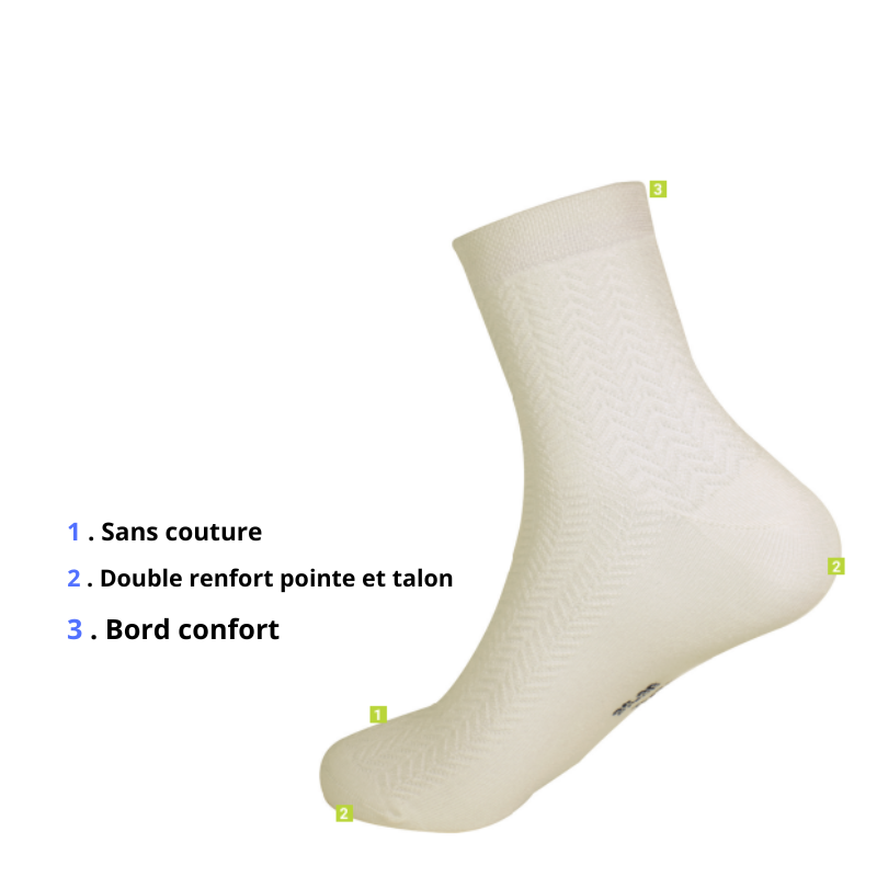 Chaussettes bambou sans couture - lot de 2 paires